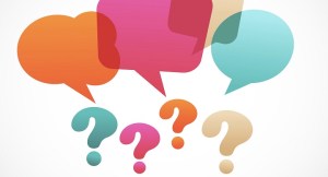 question mark with speech bubles, vector on the abstract background